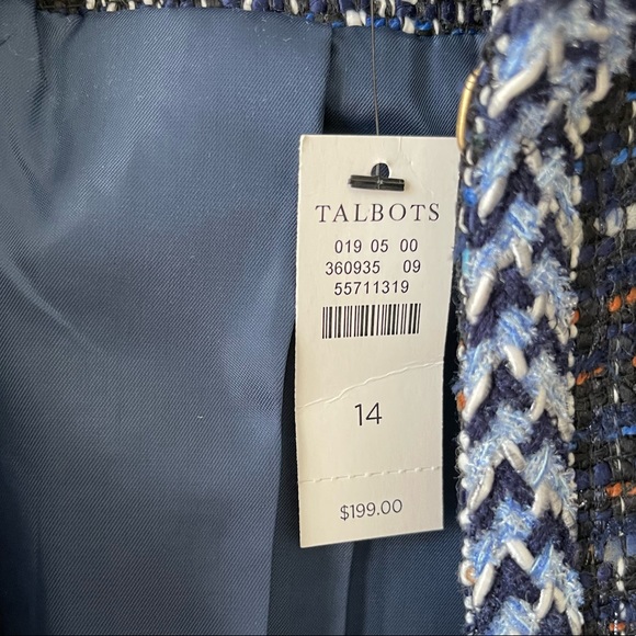 TALBOTS SPACE DYED TWEED Long Sleeve JACKET Front patch pockets and topstitching - Picture 4 of 8